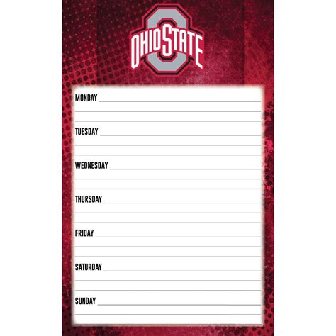 Ohio State Buckeyes Weekly Planner