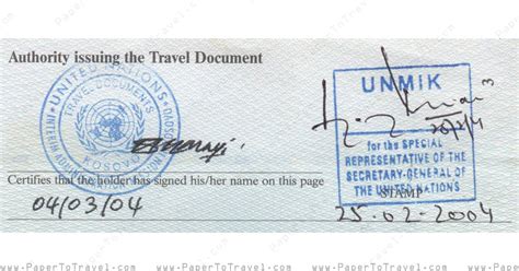 The malaysian authorities are running a vigorous campaign against illegal immigration. « Issuing Authority » Kosovo : UNMIK Travel Document (2004 ...
