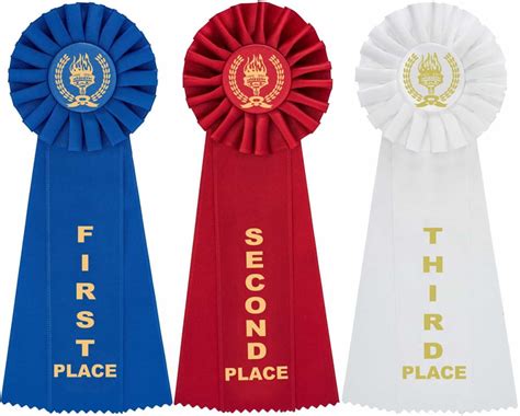 Victory Award Rosette Place Ribbons 1 2 3 Clinch Star