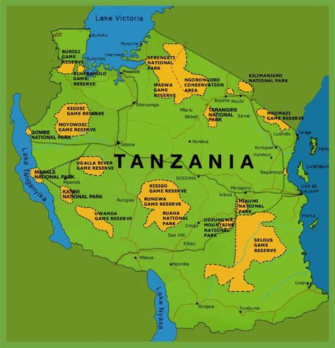 Tanzania Map A Map Of Tanzania Eastern Africa Africa