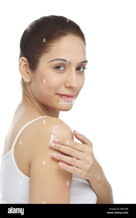 Woman Applying Moisturizer Shoulder Hi Res Stock Photography And Images