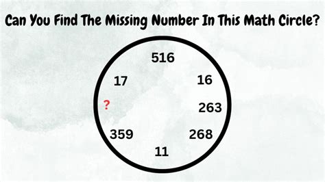 Brain Teaser Can You Find The Missing Number In This Math Circle News