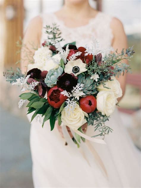 Check spelling or type a new query. Romantic wedding bouquet idea - white + burgundy flower ...