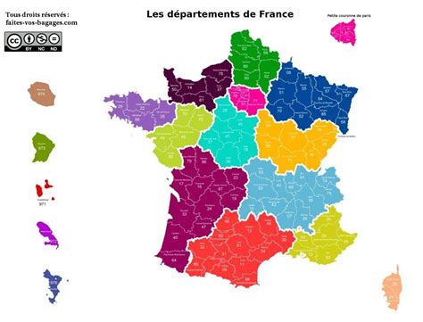 Carte Des Départements De France Métropolitaine Et Outre Mer Carte