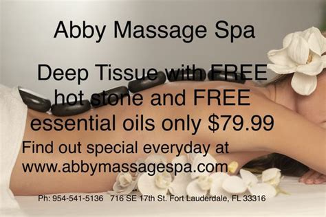 Abby Massage Spa Updated May 2024 716 Se 17th St Fort Lauderdale Florida Massage Phone