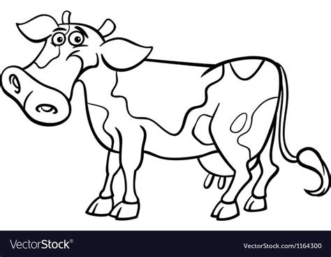 Farm Cow Cartoon For Coloring Book Royalty Free Vector