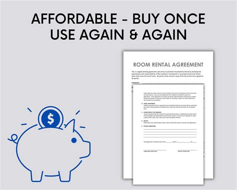 Room Rental Agreement Template: Editable in MS Word and Fillable PDF