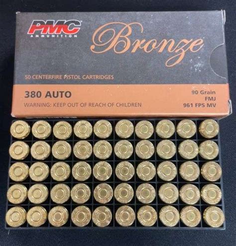 Pmc Bronze Centerfire Pistol Cartridge 380 Auto 50 Rounds Metzger