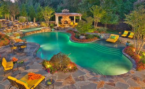 15 Swimming Pool Decks With Stone And Pavers Home Design Lover