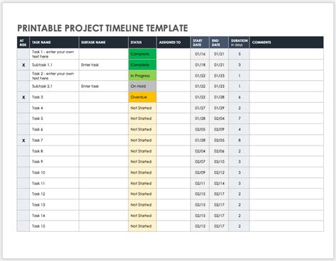 Free Word Project Timeline Templates Smartsheet