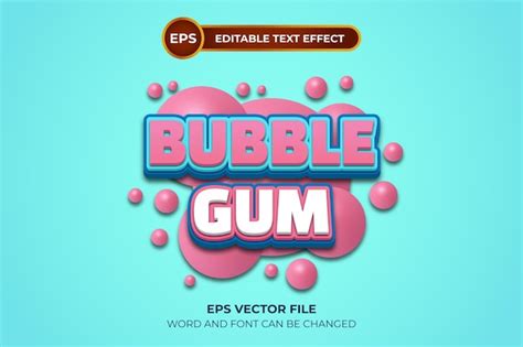 Free Vector Cute Bubble Gum Editable Vector Text Effect