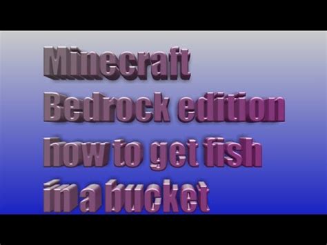 While i play minecraft, my spawn is usually far away from a coral biome, and sometimes i like to bring fish back in buckets. Minecraft Bedrock Edition how to catch fish in a bucket ...
