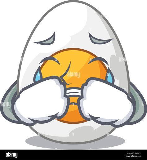Crying Peeled Boiled Egg On Mascot Cartoon Stock Vector Image And Art Alamy