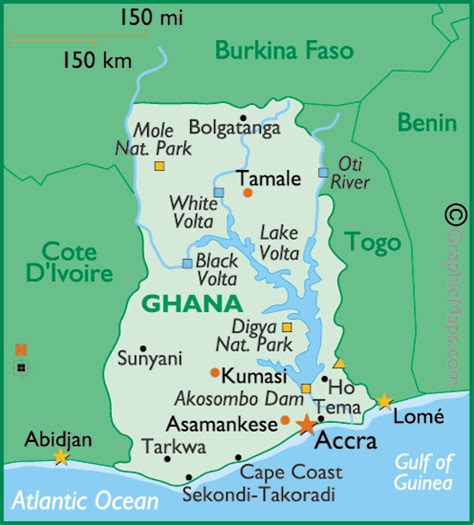 Ghana Country Map Map Of World Region City