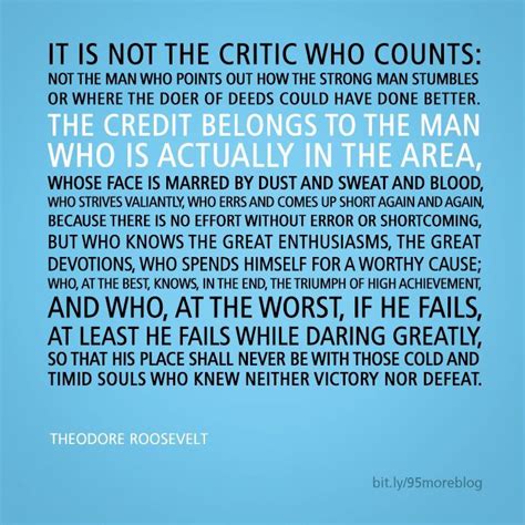 In the rising strong process. Always remember: It's not the critic who counts.... | Theodore roosevelt quotes, Inspirational ...