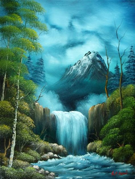 Easy Acrylic Painting Waterfall Beautiful Paintings Of Nature