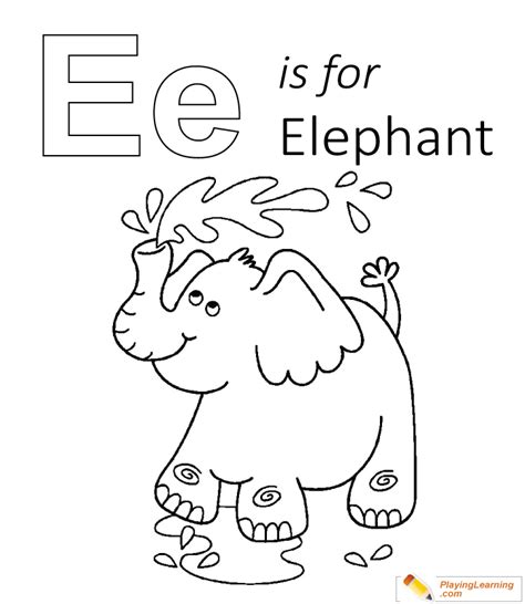 E Is For Elephant Coloring Page Free E Is For Elephant Coloring Page