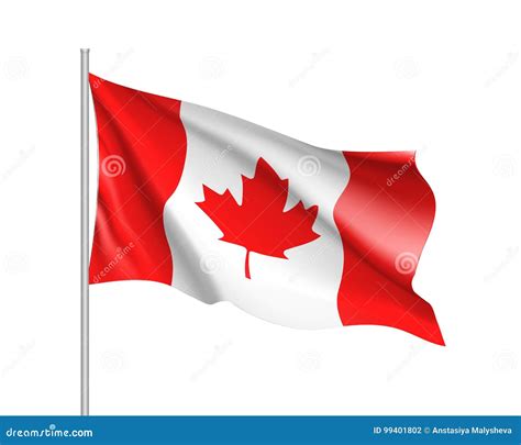 Waving Flag Of Canada Vektor Abbildung Illustration Von Graphik 99401802