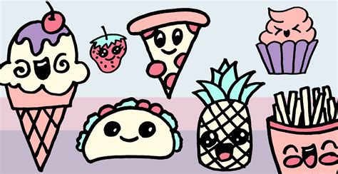 Draw And Color Cute Kawaii Food Characters Small Online Class For Ages
