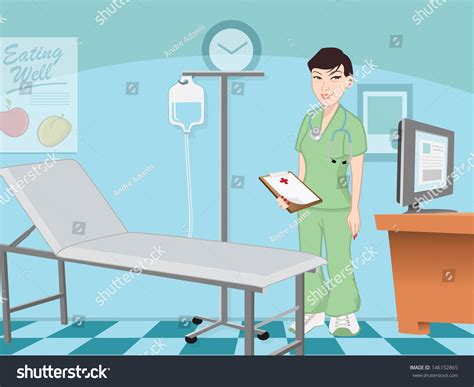 Cartoon Vector Illustration Nurse Scrub Stock Vector 146152865