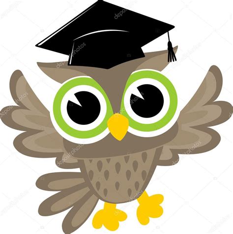 Graduación De Buho Feliz — Vector De Stock Happy Owl Happy Baby Owl