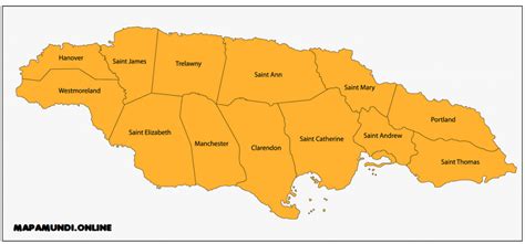 ⊛ Mapa De Jamaica ·🥇 Político And Físico Para Imprimir 2023