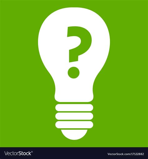 light bulb with question mark inside icon green vector image