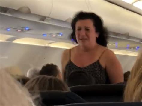 get me the f off this plane woman has meltdown aboard spirit airlines flight canoe