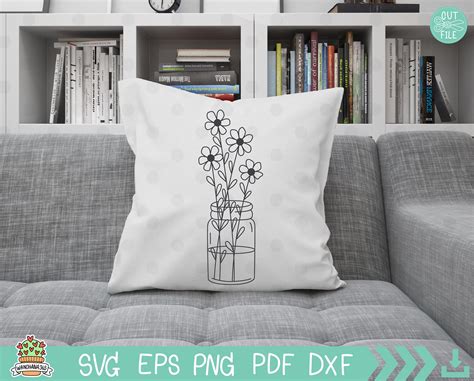 Mason Jar Flowers Svg Bundle Floral Arrangement Svg - Etsy