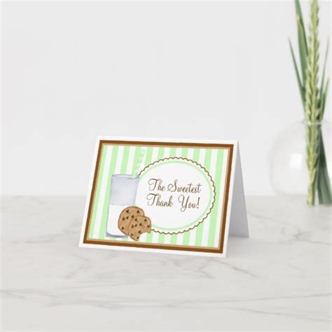 Milk And Cookies Thank You Note Card