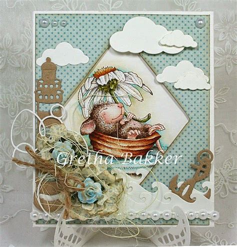 house mouse daisy float card by gretha bakker house mouse stamps scrapbooking beautiful