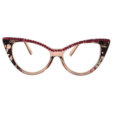 Cat Lady Ruby Red Cateye Reading Glasses With Crystal Etsy Cat Eye