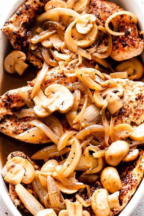 From spicy tandori chicken to sweet apricot glazed chicken salad, trust barbecue master bobby flay to deliver the juiciest and tastiest grilled chicken recipes. Cheesy Baked Chicken with Mushrooms - An easy recipe for ...