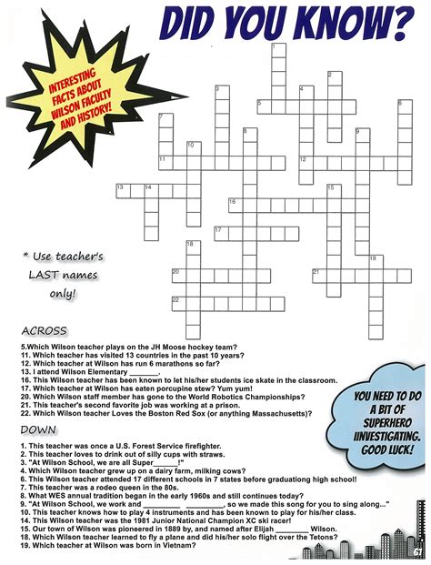 A Fun Crossword Puzzle Is A Great Idea For Your Yearbook We Made Ours