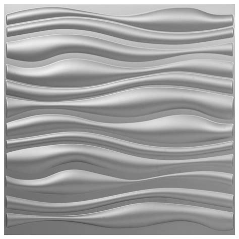 Pvc Wave Board Textured 3d Wall Panelssilver197x19713 Pack