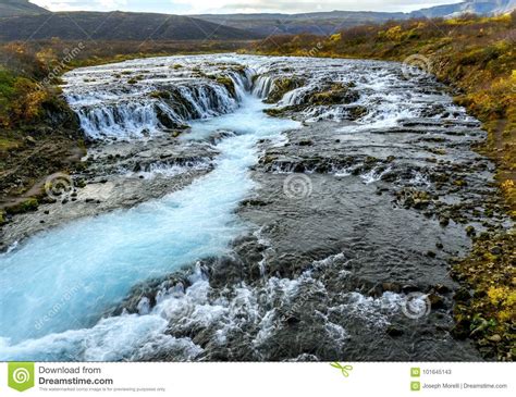 Bruarfoss Waterfall Iceland Stock Image Image Of Icelandic