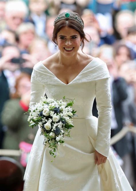 Princess eugenie is officially a mom. All the Style from Princess Eugenie's Wedding: Eugenie Wedding Dress | OneFabDay.com
