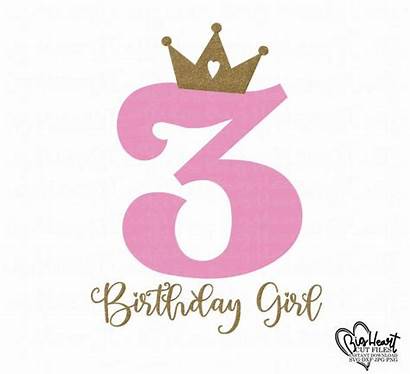 Birthday 3rd Svg Happy Princess Third Number