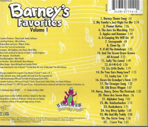 Barneys Favorites Vol 1 Cd Aug 1993 Sbk Records 724382711421 Ebay