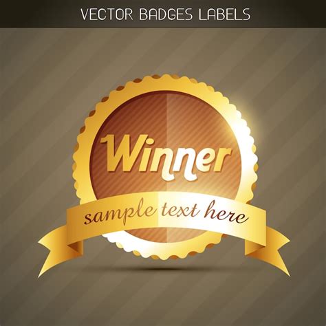 Premium Vector Stylish Golden Winner Label