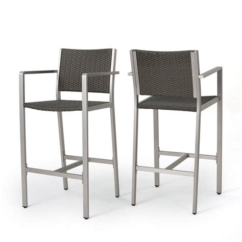 The antique shiny copper finish is neutral to match any outdoor furniture and will hold up in. Noble House Cape Coral Wicker Outdoor Bar Stool (2-Pack)-300355 - The Home Depot