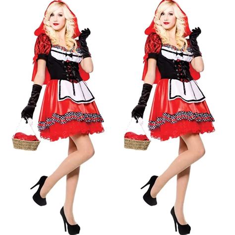 high quality sexy little red riding hood costume party adult small redcap cosplay dress 2016