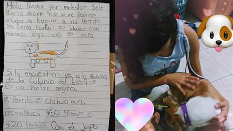 Viral Niña Hizo Dibujo De Su Perrito Para Encontrarlo N