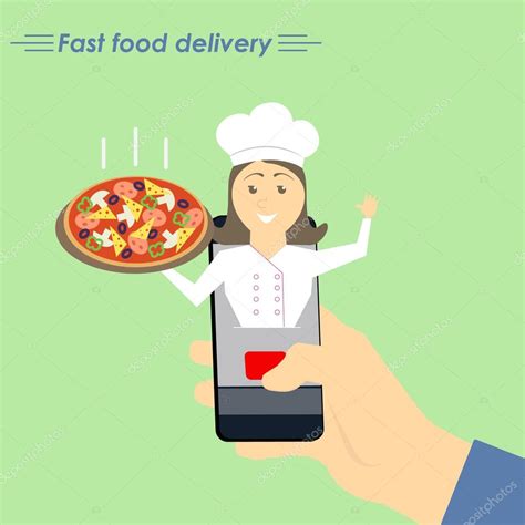 Top 10 food delivery companies in london. Online pizza delivery. The concept of e-commerce: online ...
