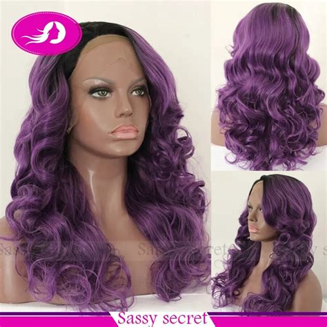 Ombre Two Tone Heat Resistant Glueless Synthetic Lace Front Wigs Dark