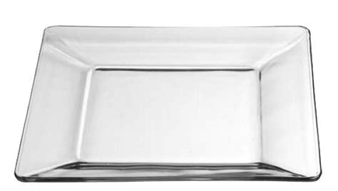 Blue clear glass dinner plates. Libbey Glass 4 Tempo Clear Square 10" Dinner Plates ...