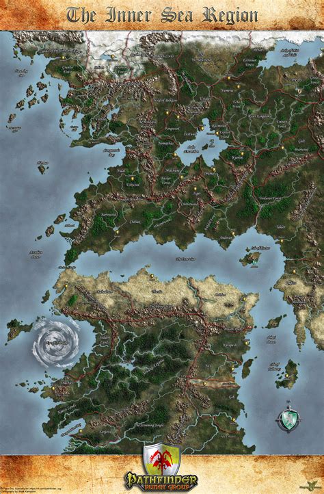 Golarion Inner Sea Sea Map Fantasy Map Pathfinder Wor