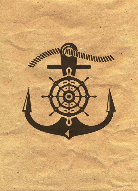 Download them for free in ai or eps format. Nautical Logo On Kraft Paper Background. Marine Label, Sea ...