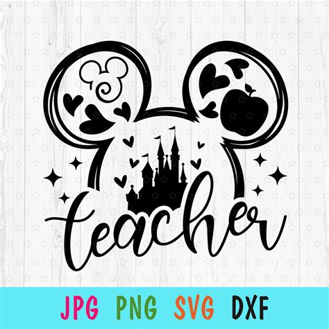 Disney Teacher Svg For Cricut Mickey Teacher Print For Etsy