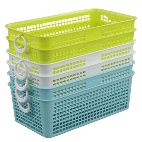 fosly rectangular plastic storage baskets plastic handy basket set of 6 uk kitchen
